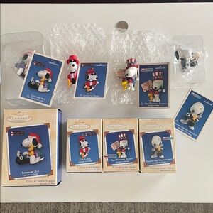 Lot of 4 Hallmark Keepsake Snoopy Ornaments 2002-2005